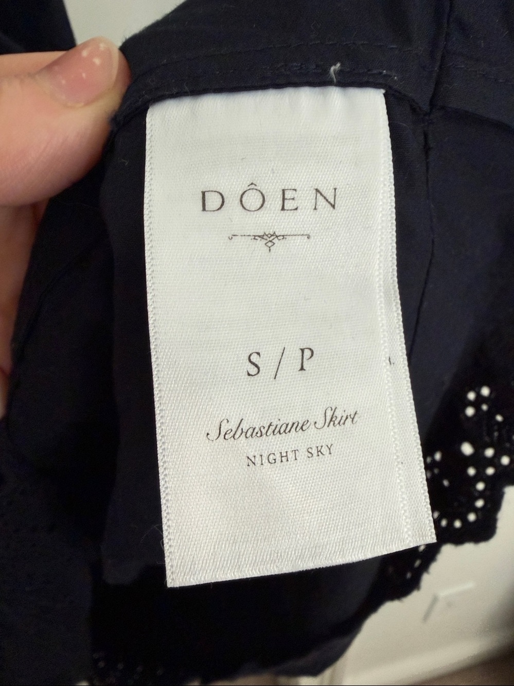 Doen Sebastiane Cotton Poplin Midi Maxi Skirt Night Sky Navy Blue Small S - Picture 2 of 3